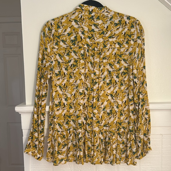 Anthropologie Maeve Janie Flounced Peasant Blouse Rabbit Print Women’s 2 - Picture 7 of 10